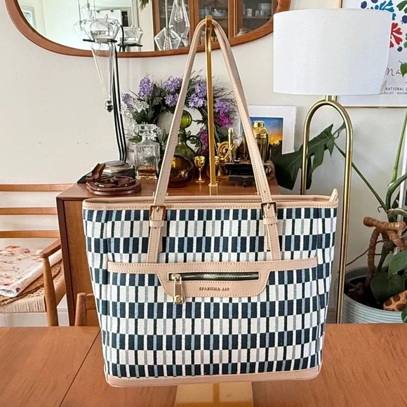 Spartina 449 Linen & Leather Tote – Brand New Coastal Carryall - Picture 1 of 11